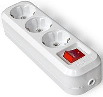 Колодка удлинителя с заземлением с выключателем UNIVersal 3-м 16А 3500Вт белый картинка 